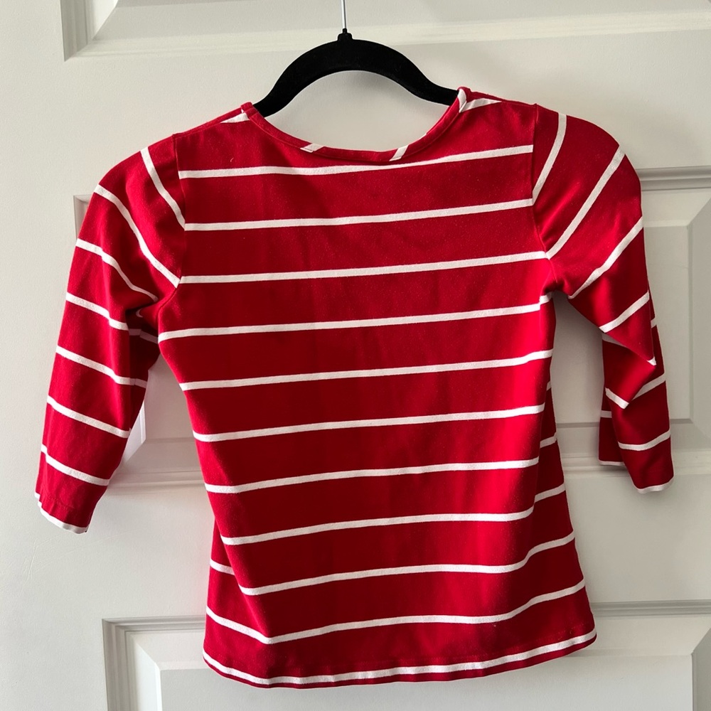 Hanna Andersson red and white striped shirt and black tulle skirt Size 8 - Picture 4 of 13